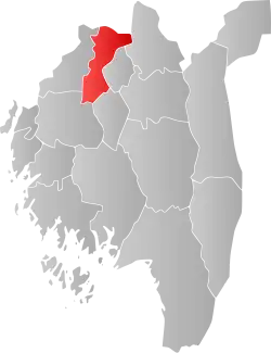 Mapa do condado de Østfold com Spydeberg em destaque.