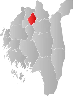 Mapa do condado de Vestfold com Askim em destaque.