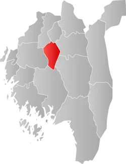Mapa do condado de Østfold com Skiptvet em destaque.