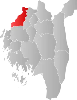 Mapa do condado de Vestfold com Hobøl em destaque.