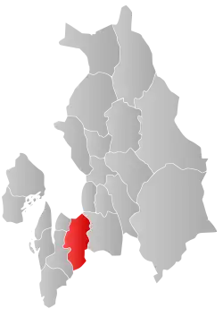 Mapa do condado de Viken com Ski em destaque.