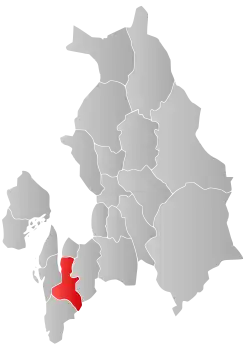Mapa do condado de Akershus com Ås em destaque.