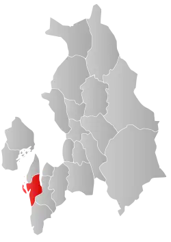 Mapa do condado de Akershus com Frogn em destaque.