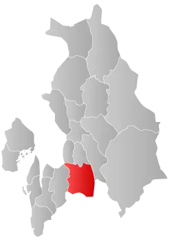 Mapa do condado de Akershus com Enebakk em destaque.
