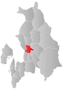 Mapa do condado de Akershus com Skedsmo em destaque.