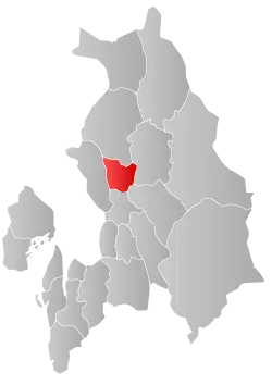 Mapa do condado de Akershus com Gjerdrum em destaque.