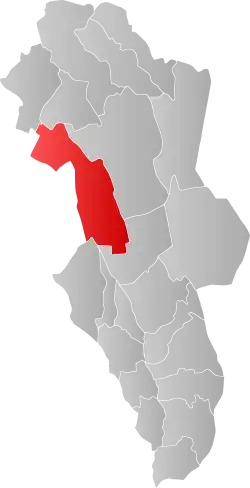 Mapa do condado de Hedmark com Stor-Elvdal em destaque.