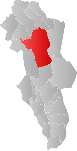 Mapa do condado de Hedmark com Rendalen em destaque.