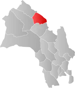 Mapa do condado de Buskerud com Gol em destaque.