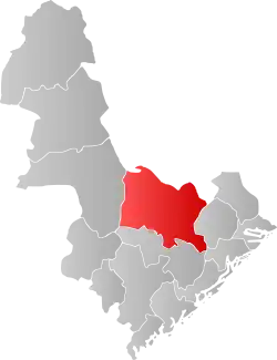 Mapa do condado de Agder com Åmli em destaque.