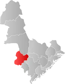 Mapa do condado de Agder com Evje og Hornnes em destaque.