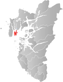 Mapa do condado de Rogaland com Bokn em destaque.