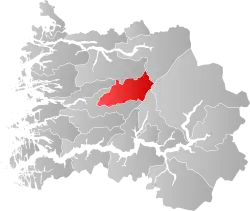 Mapa do condado de Sogn og Fjordane com Jølster em destaque.