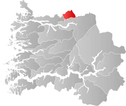 Mapa do condado de Møre og Romsdal com Hornindal em destaque.