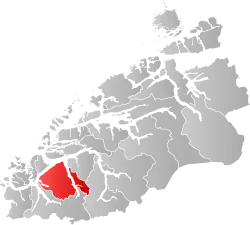 Mapa do condado de Møre og Romsdal com Ørsta em destaque.