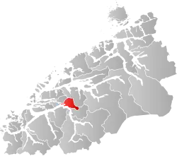 Mapa do condado de Møre og Romsdal com Ørskog em destaque.