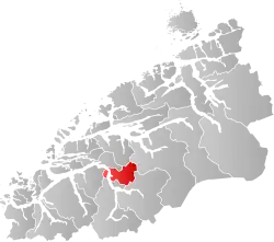 Mapa do condado de Møre og Romsdal com Stordal em destaque.