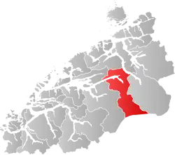 Mapa do condado de Møre og Romsdal com Nesset em destaque.