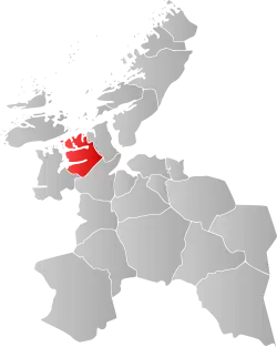 Mapa do condado de Sogn og Fjordane com Snillfjord em destaque.