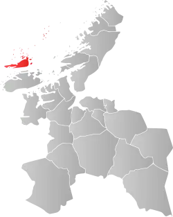 Mapa do condado de Sogn og Fjordane com Frøya em destaque.