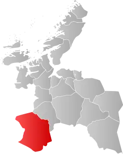 Mapa do condado de Sogn og Fjordane com Oppdal em destaque.
