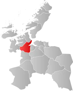 Mapa do condado de Sogn og Fjordane com Orkdal em destaque.