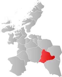 Mapa do condado de Sogn og Fjordane com Holtålen em destaque.