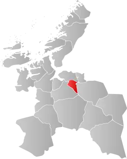 Mapa do condado de Sør-Trøndelag com Klæbu em destaque.