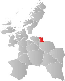 Mapa do condado de Sør-Trøndelag com Malvik em destaque.
