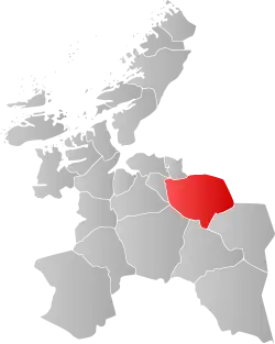 Mapa do condado de Sogn og Fjordane com Selbu em destaque.