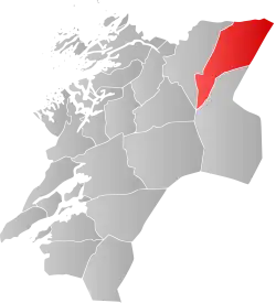 Mapa do condado de Nord-Trøndelag com Røyrvik em destaque.
