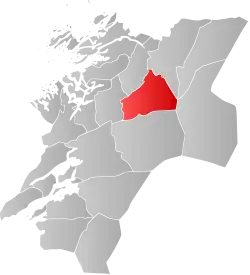 Mapa do condado de Nord-Trøndelag com Grong em destaque.