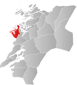 Mapa do condado de Nord-Trøndelag com Flatanger em destaque.