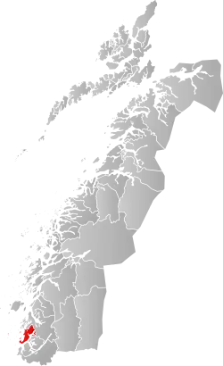 Mapa do condado de Møre og Romsdal com Sømna em destaque.