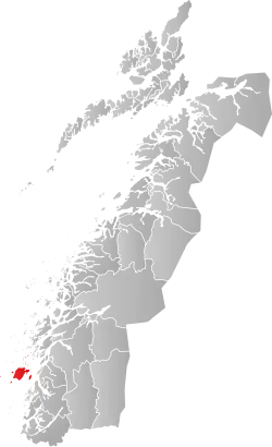 Mapa do condado de Nordland com Vega em destaque.