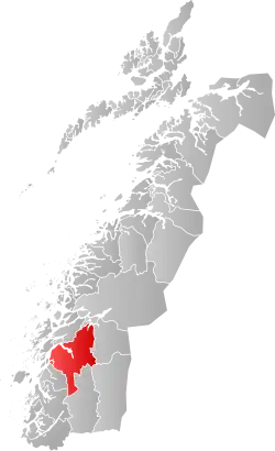 Mapa do condado de Nordland com Vefsn em destaque.