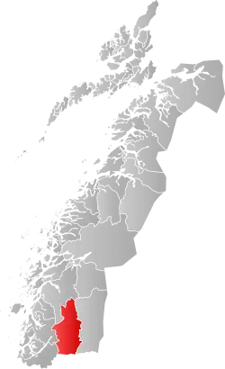 Mapa do condado de Møre og Romsdal com Grane em destaque.