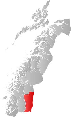Mapa do condado de Møre og Romsdal com Hattfjelldal em destaque.