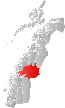 Mapa do condado de Møre og Romsdal com Rana em destaque.