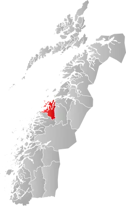 Mapa do condado de Møre og Romsdal com Gildeskål em destaque.