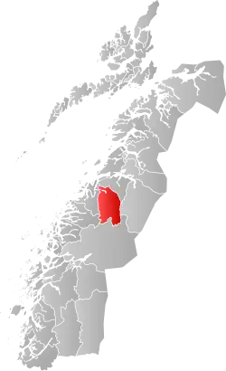 Mapa do condado de Møre og Romsdal com Beiarn em destaque.