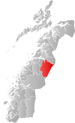 Mapa do condado de Nordland com Saltdal em destaque.
