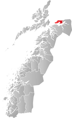 Mapa do condado de Møre og Romsdal com Evenes em destaque.
