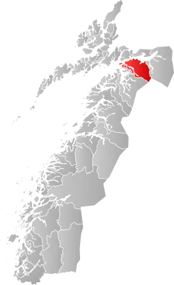 Mapa do condado de Møre og Romsdal com Ballangen em destaque.