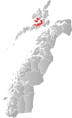 Mapa do condado de Møre og Romsdal com Hadsel em destaque.