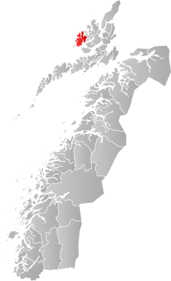 Mapa do condado de Møre og Romsdal com Bø em destaque.