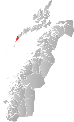 Mapa do condado de Møre og Romsdal com Moskenes em destaque.