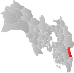Mapa do condado de Viken com Marker em destaque.