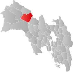 Mapa do condado de Viken com Nesbyen em destaque.