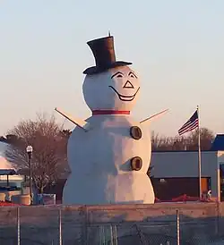 Estátua de exibição de boneco de neve